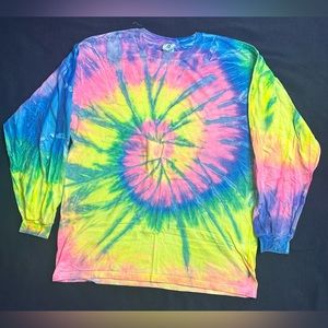 Vibrant TieDye Long Sleeve Shirt Large